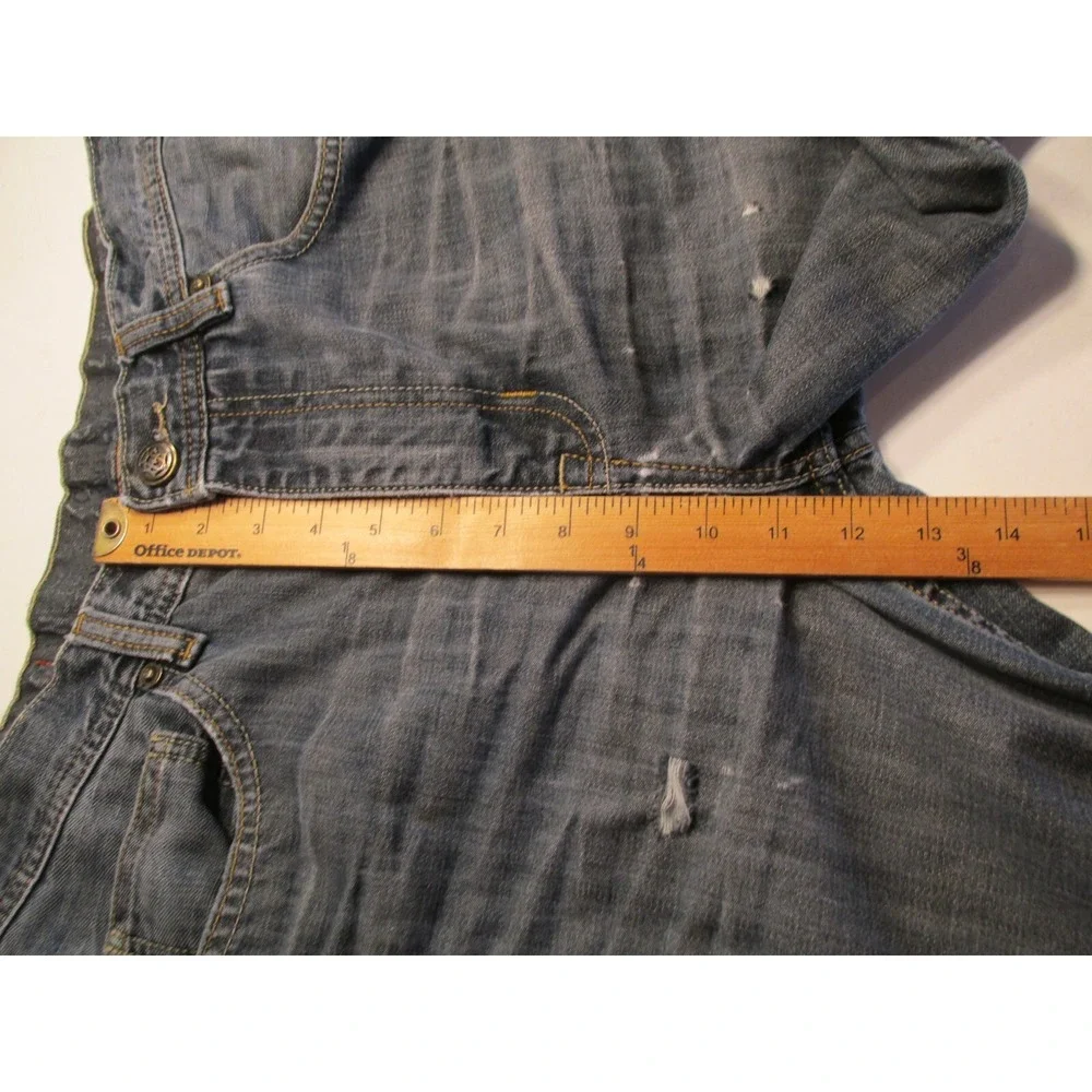 ECKO UNLTD 1972 Straight Leg Jeans Men 34/30 Blue Denim Distressed Mid Rise
